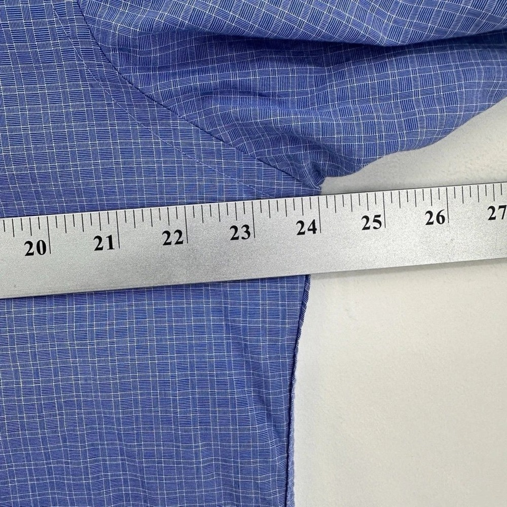 Nautica Mens Blue Micro Check Button Down Shirt Large Business Casual Preppy - Picture 4 of 8